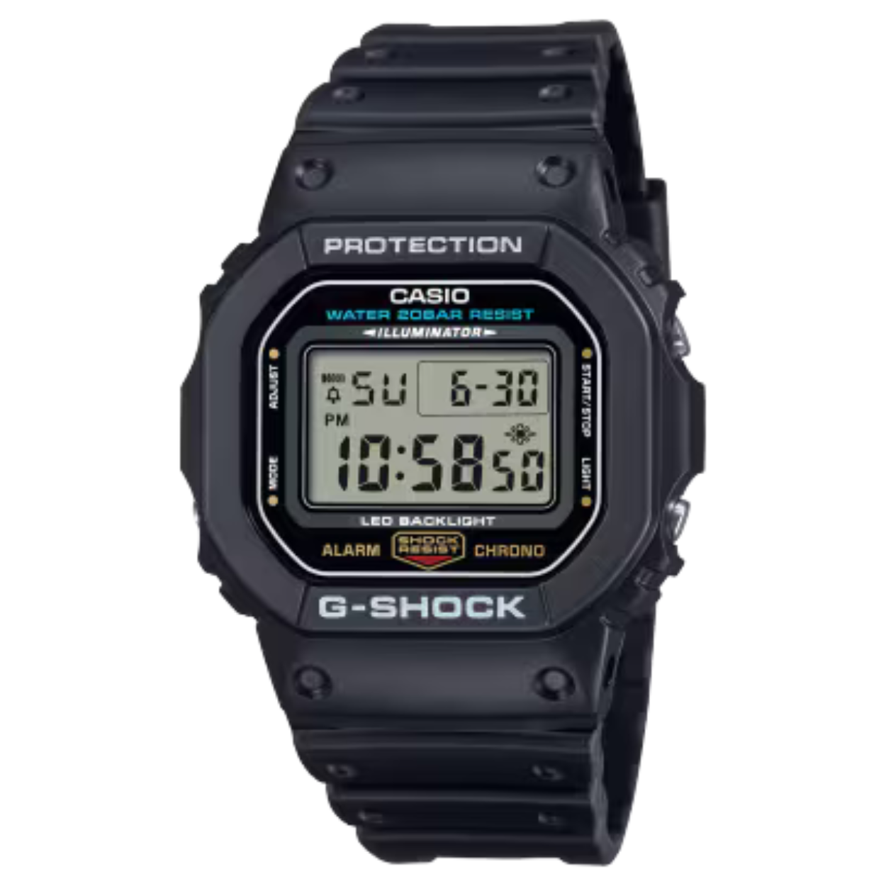 Dit G-Shock horloge heeft een kast gemaakt van Kunststof met een diameter van 42.8 mm en is voorzien van een Kunststof band. In de kast bevindt zich een Casio kwaliteitsuurwerk en is afgewerkt met Mineraalglas.

Het horloge is 20ATM. Dit betekent dat het horloge geschikt is voor diepzeeduiken. Verder wordt het horloge geleverd met 2 jaar garantie.
