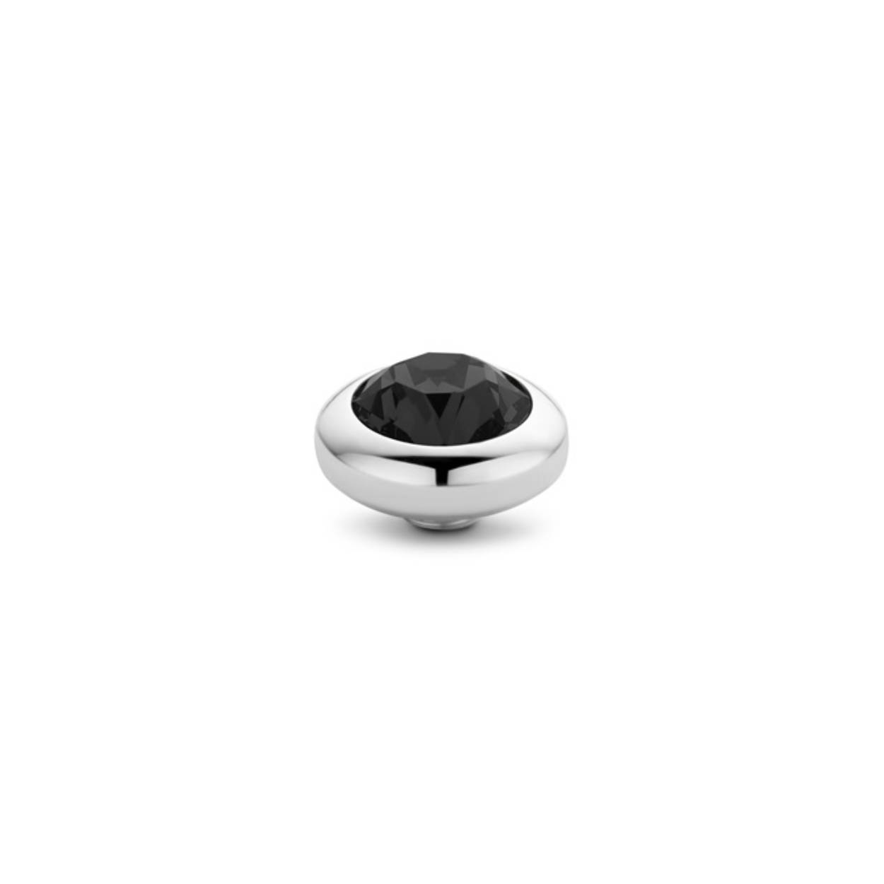 Melano zetting met zilveren onderkant. Bestemt voor de Melano vivid collectie. Kleur steen is Tr black.