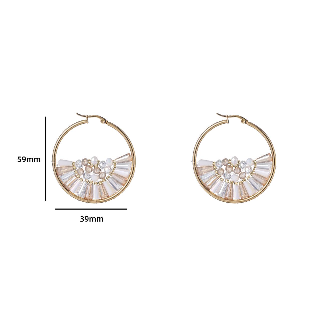 Bead Filled Hoop - 14K + White Mix
E4081-5