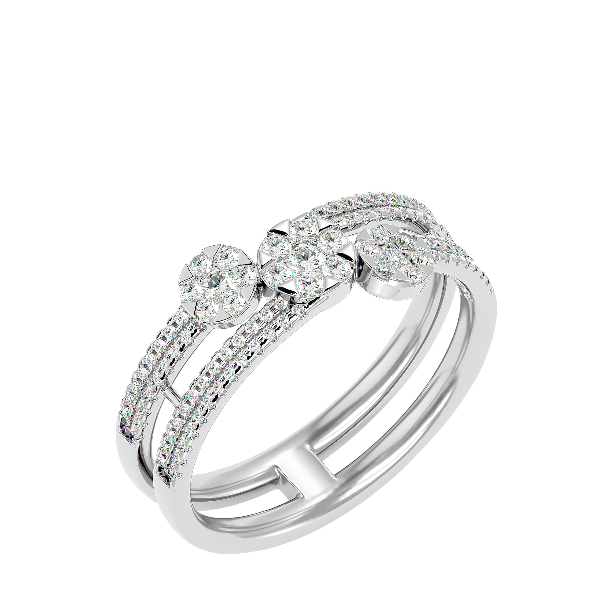 BAGUE OR BLANC ET DIAMANTS 0.40GHSI