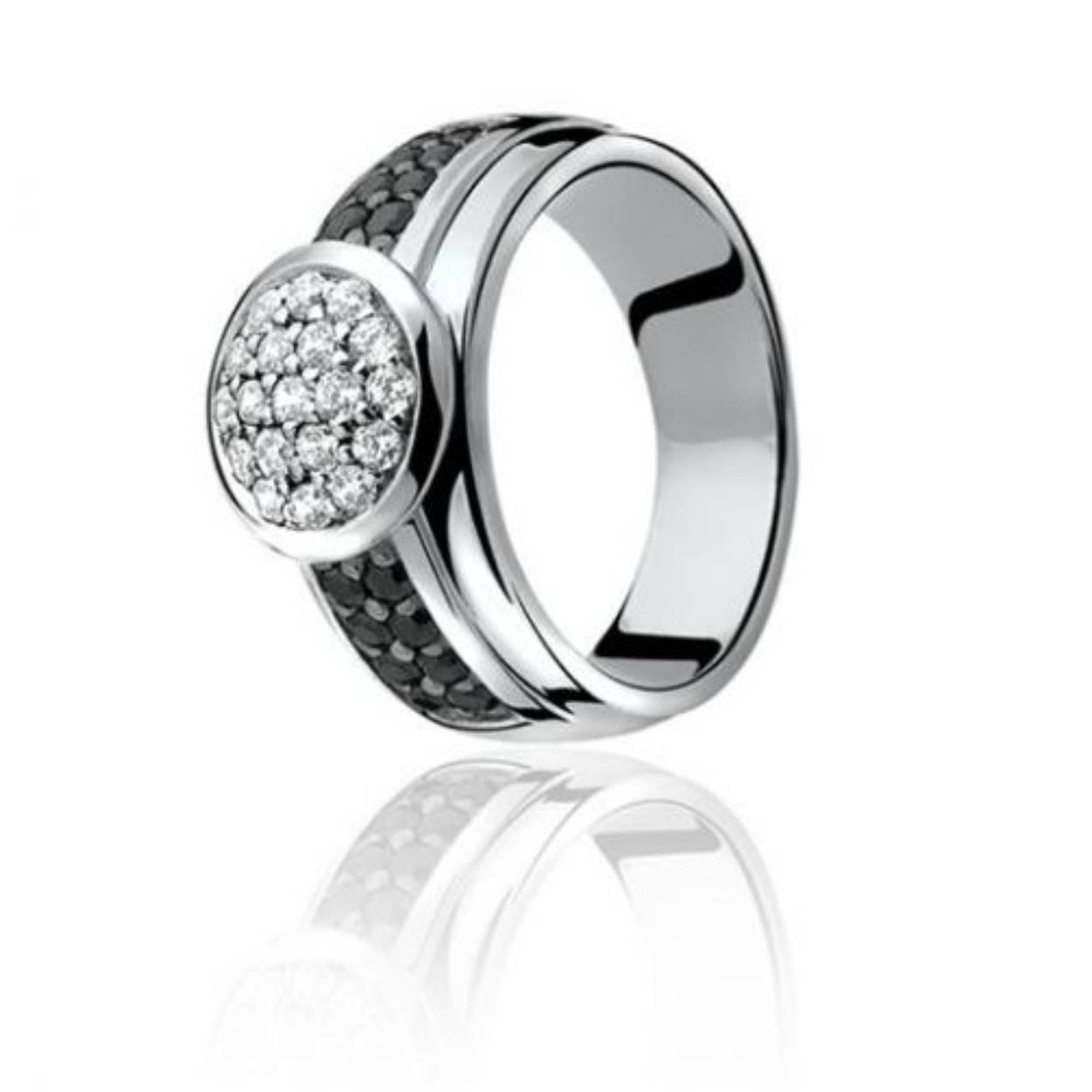 ZINZI zilveren ring wit