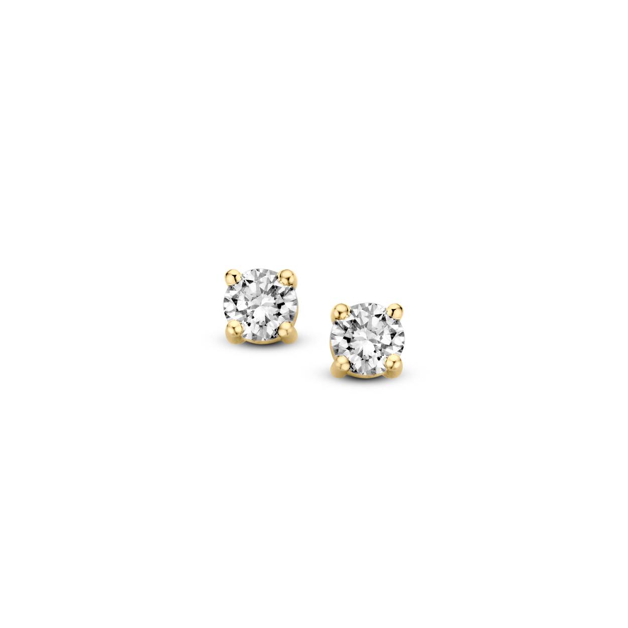Gouden oorbellen diamant HOT oorkn 2x 0.06ct 709512012