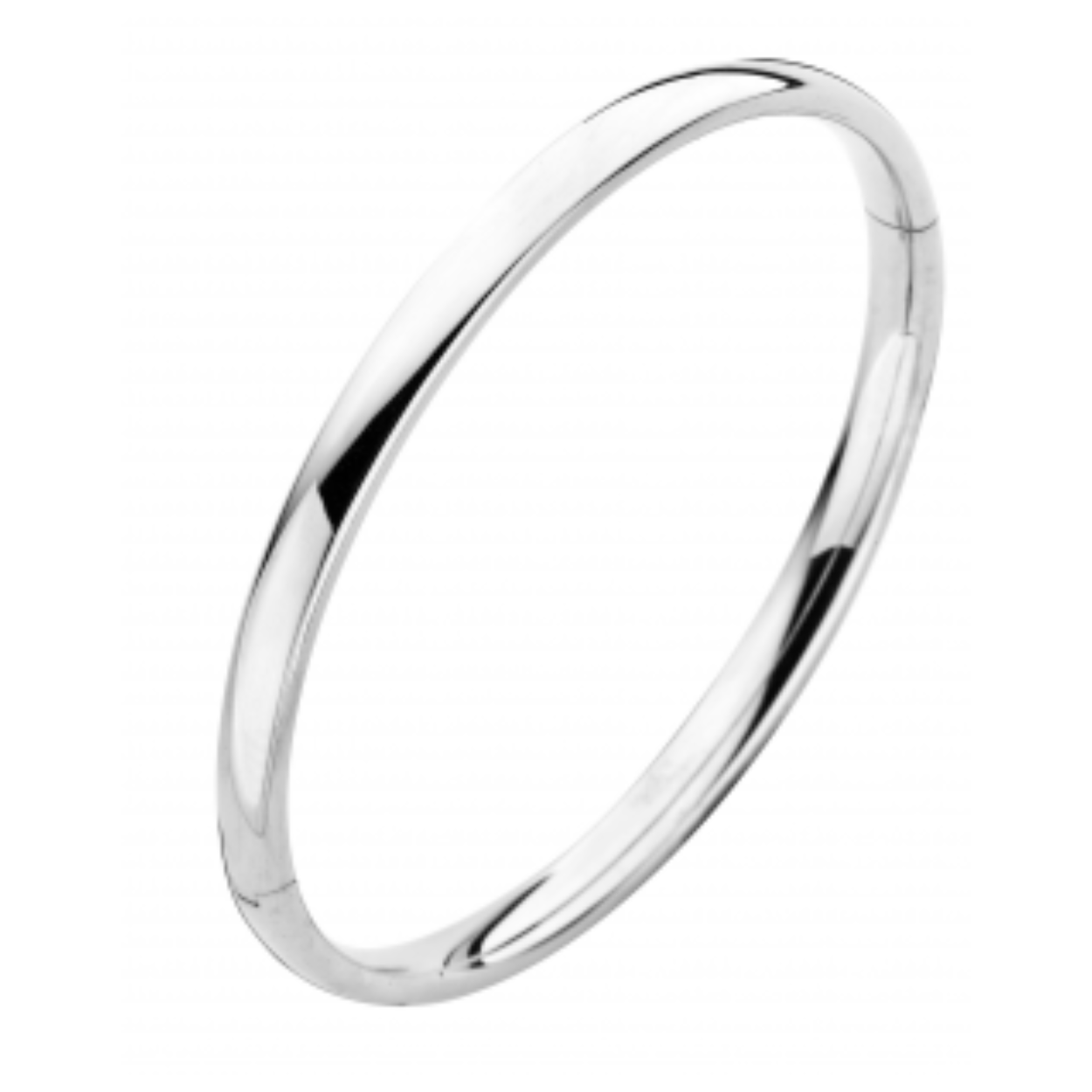 14k witgouden slavenarmband met zilveren kern 6mm ovaal