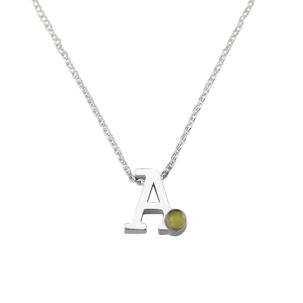 Dit is een voorbeeld van een mooie  As ring. deze ring wordt voor u besteld en hier op de locatie gevuld.

See You Zilveren initiaal collier B