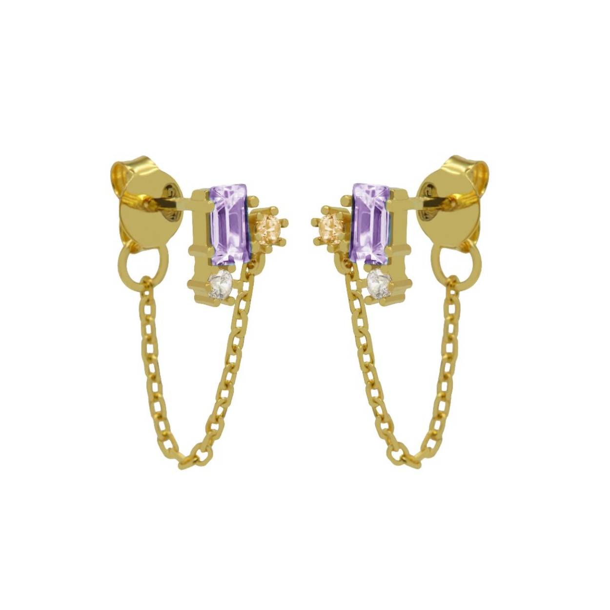 Chain Big Spark Lila Goldplated