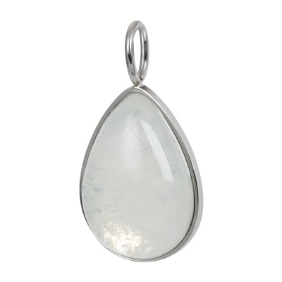 IXXXI Hanger staal Royal Stone drop White and Silver