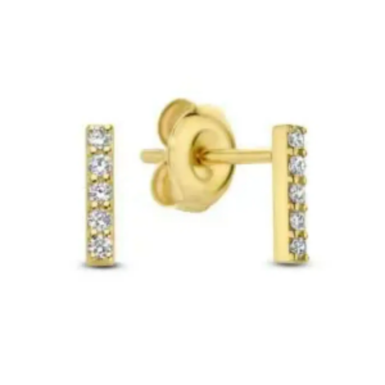 14 krt gouden oorstekers met 2 x0.05ct