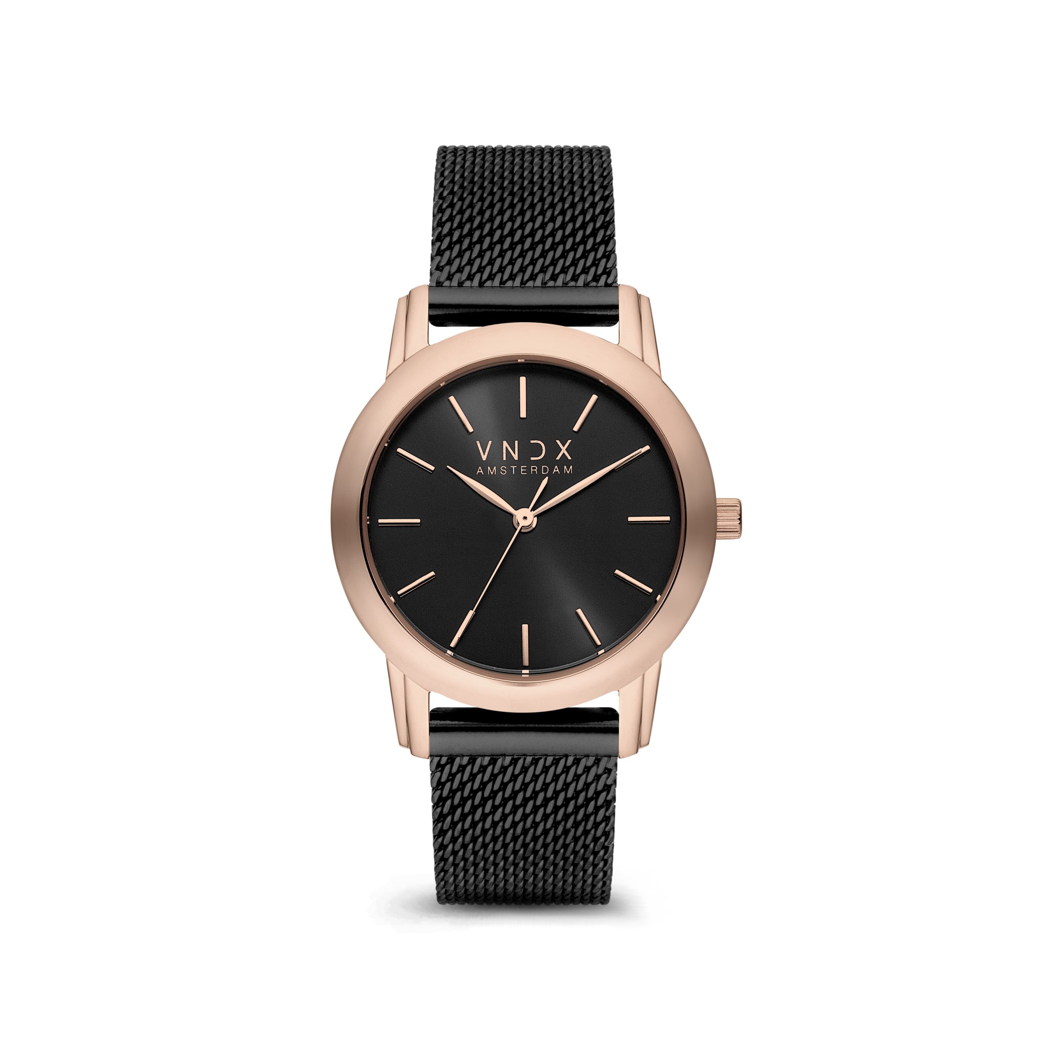 De City Chick XS, Ga jij op in het bruisende stadsleven? Ben jij op de hoogte van de laatste trends? Dan is deze City Chick het perfecte horloge voor jou. Haar minimalistische design zorgt voor een rustige modebewuste uitstraling. Haar slimme kast heeft een diameter van 34 mm.

In de kast zit een slim uurwerk, waarop een stralende zwart gouden wijzerplaat rust. Haar slimme uitstraling zorgt ervoor dat jou City Chick gemakkelijk te combineren is met je lievelingsoutfits.

Met je City Chick zal je gouden tijden beleven, je horloge zit prettig om de pols en is licht in gewicht.

Door haar mesh zwart stalen band, vormt haar minimalistische design zich gemakkelijk om je pols. Ook het op maat maken van je horloge is eenvoudig te doen, door haar verstelbare sluiting.