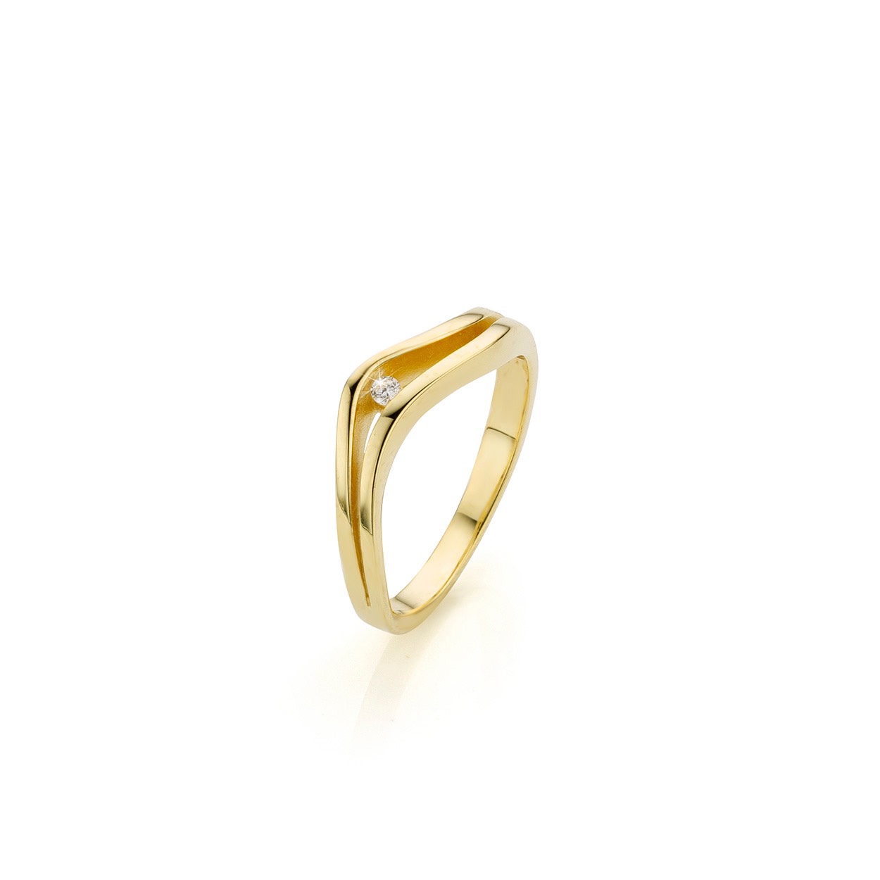 Gouden ring golf zirkonia