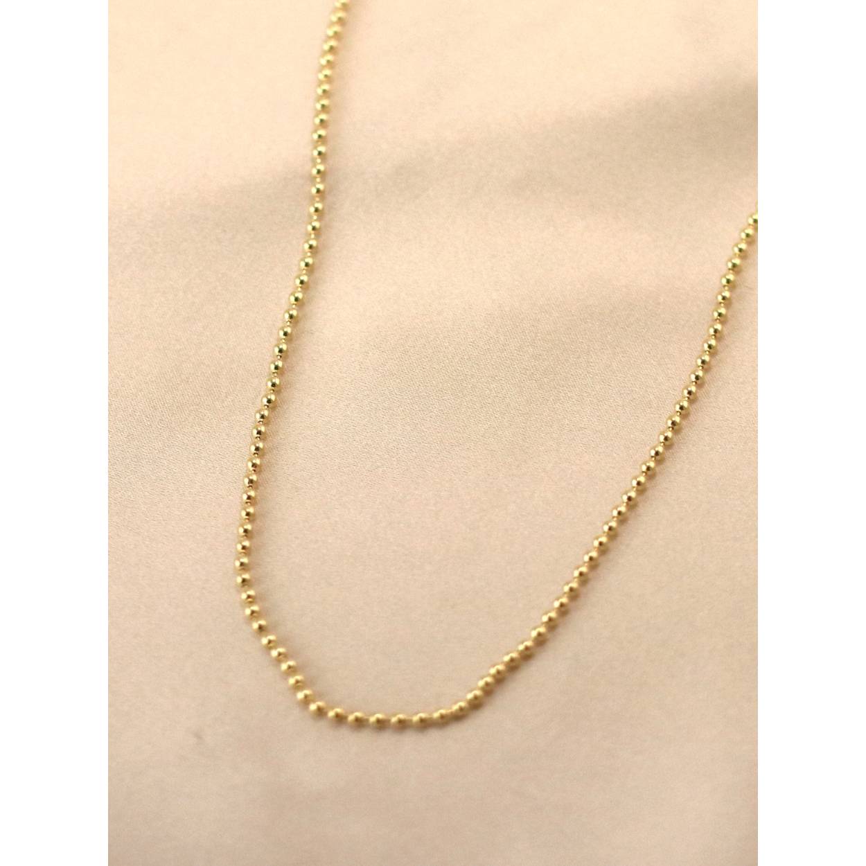 14k geelgouden bolletjes collier 1.2mm op 60 cm lengte