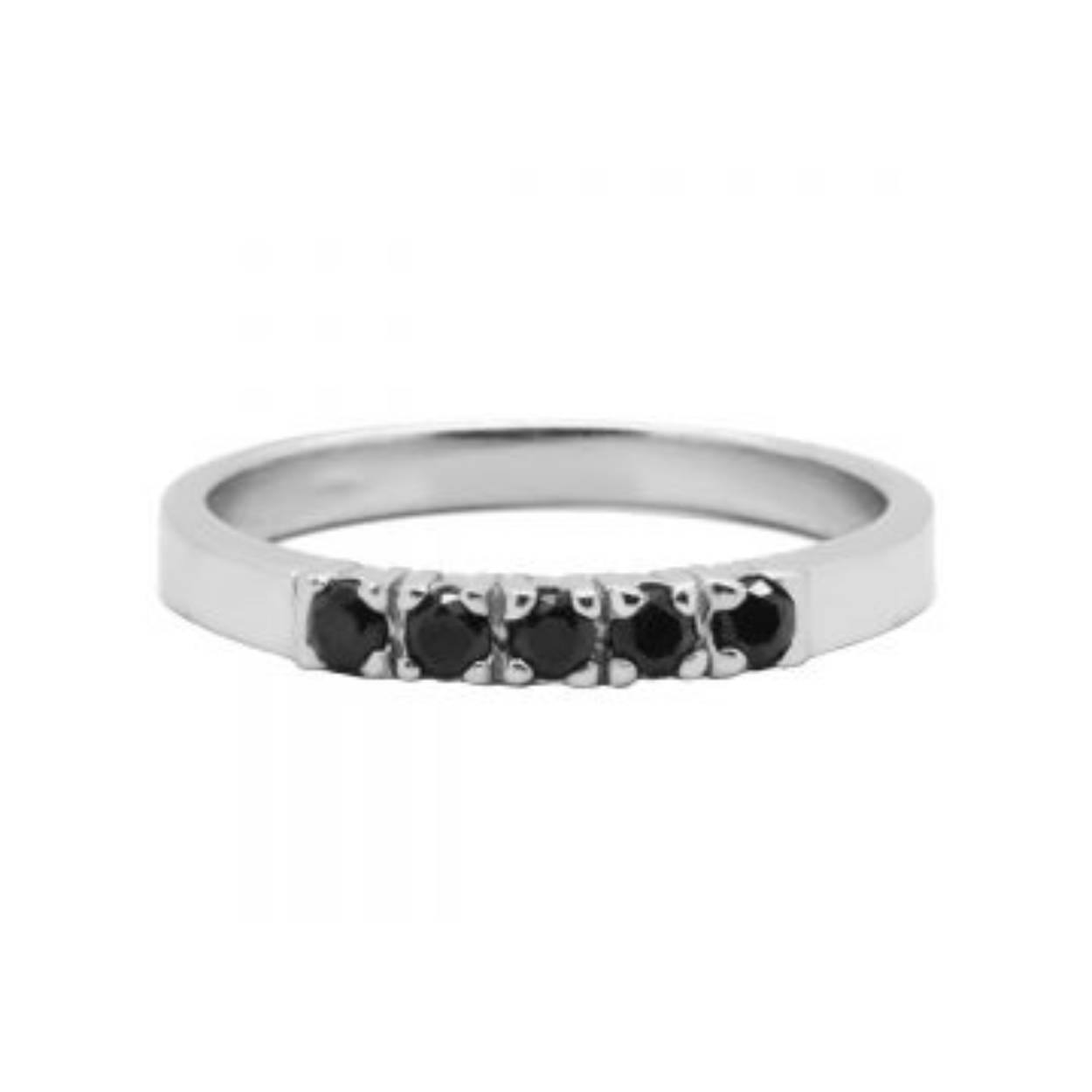 Ring 4 Black Zirconia Silver