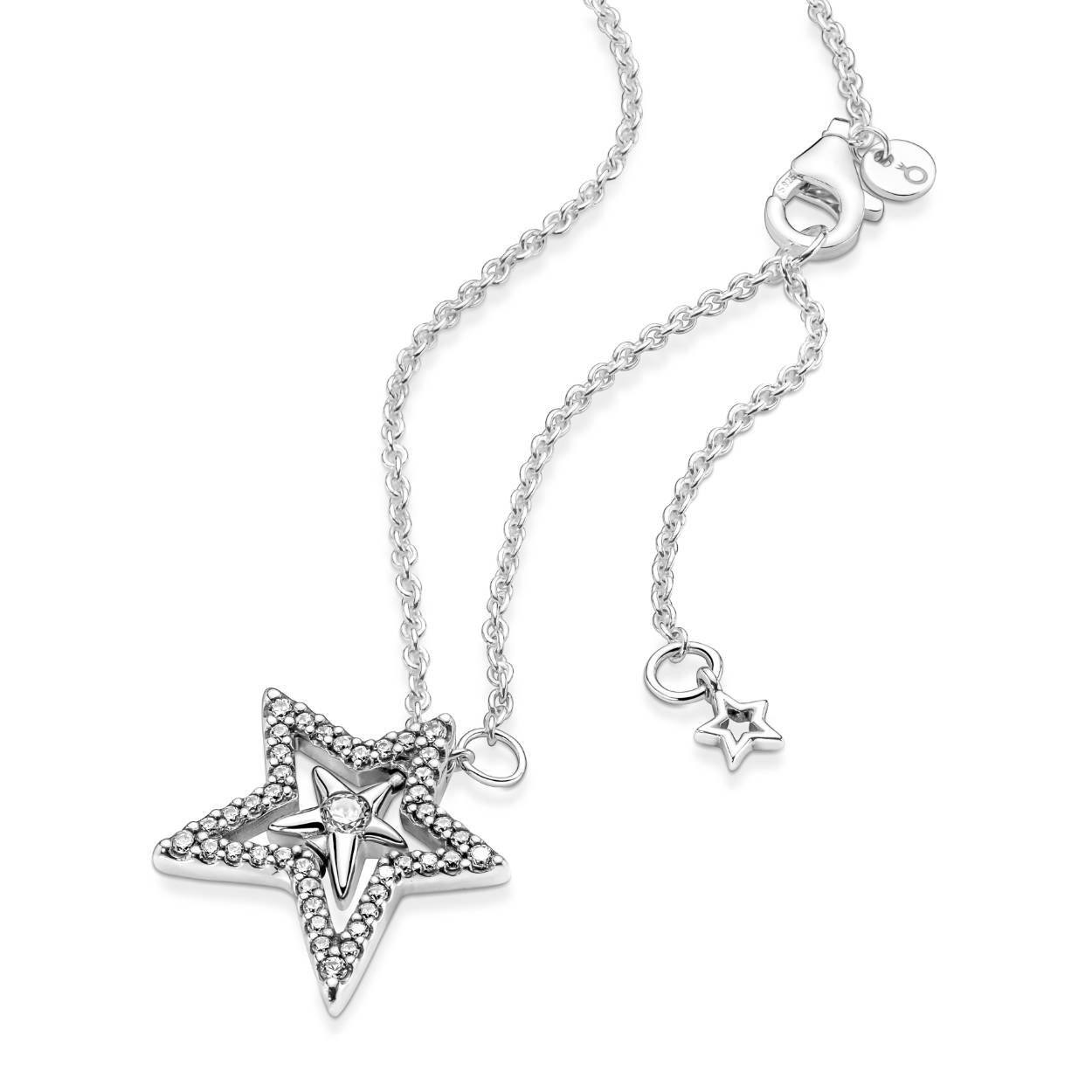 Pave Asymmetrische Ster Halsketting