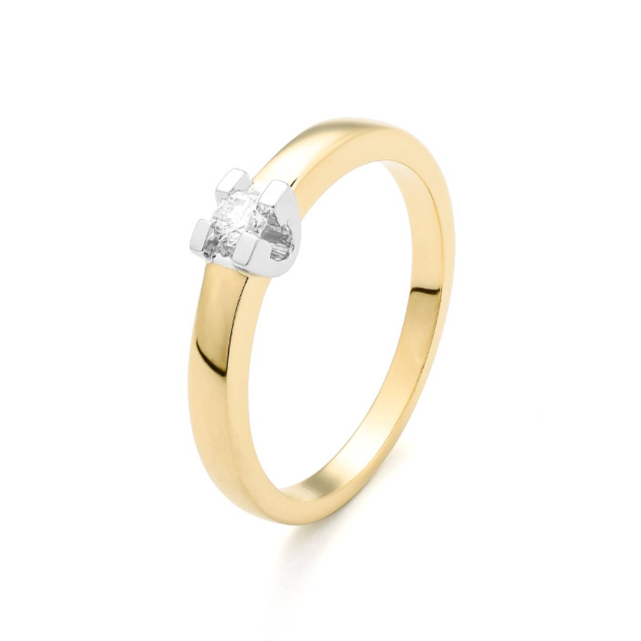 My Style Diamonds bi-color 14krt Facet ring  met diamant 0,10crt GH-SI R1106013MBA14