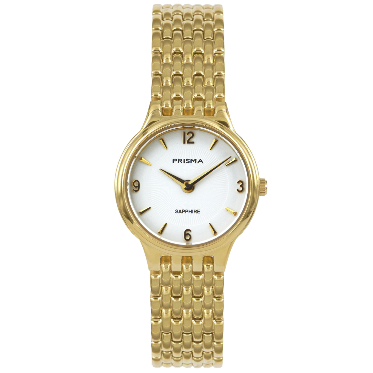 Prisma horloge P1417 dames edelstaal saffierglas 5 ATM goudkleurig 5ATM

Algemeen
Geslacht: dames
Model: P.1417

Voordelen
– band edelstaal goudkleurig
– wijzerplaat wit met cijfers
– glas is zeer krasvast
– compacte sluiting met extra draagcomfort
– spat waterdicht: handenwassen, regen
– quartz
– maat kast 23mm (breedte) 6,6 mm (dikte)