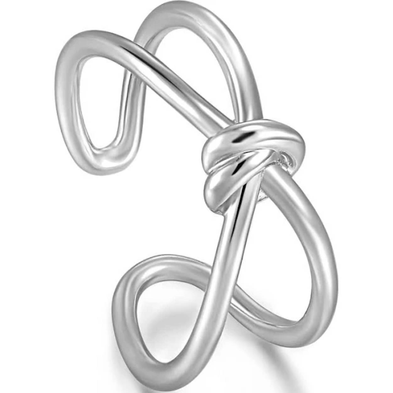 zilveren dubbelle knot ring one size