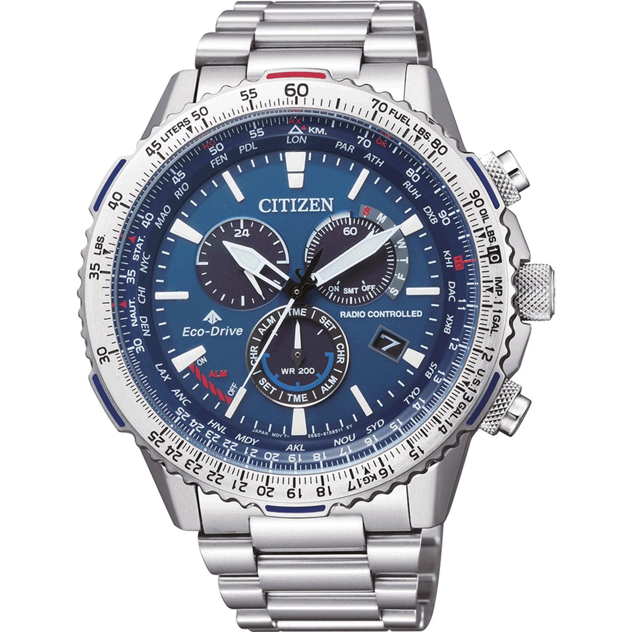 Dit Citizen horloge heeft een roestvrijstalen kast met een diameter van 47mm en is voorzien van een metalen band. In de kast bevindt zich een radio gestuurde kwaliteitsuurwerk en is afgewerkt met saffierglas.

Het horloge is 20ATM. Dit betekent dat het horloge geschikt is voor duiken.