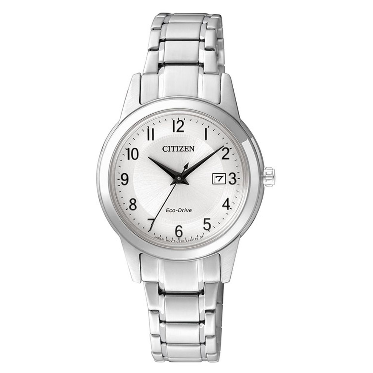 Citizen horloge FE1081-59B dames edelstaal 
Algemeen
Geslacht: dames
Model: FE1081-59B
Voordelen
- zonne-energie
- band edelstaal zilver
- wijzerplaat zilver met zilvere cijfers (arabisch)
- datum
- duidelijke tijdsweergave
- spat waterdicht: handenwassen, regen
- maat kast 30mm (breedte) 8mm (dikte)