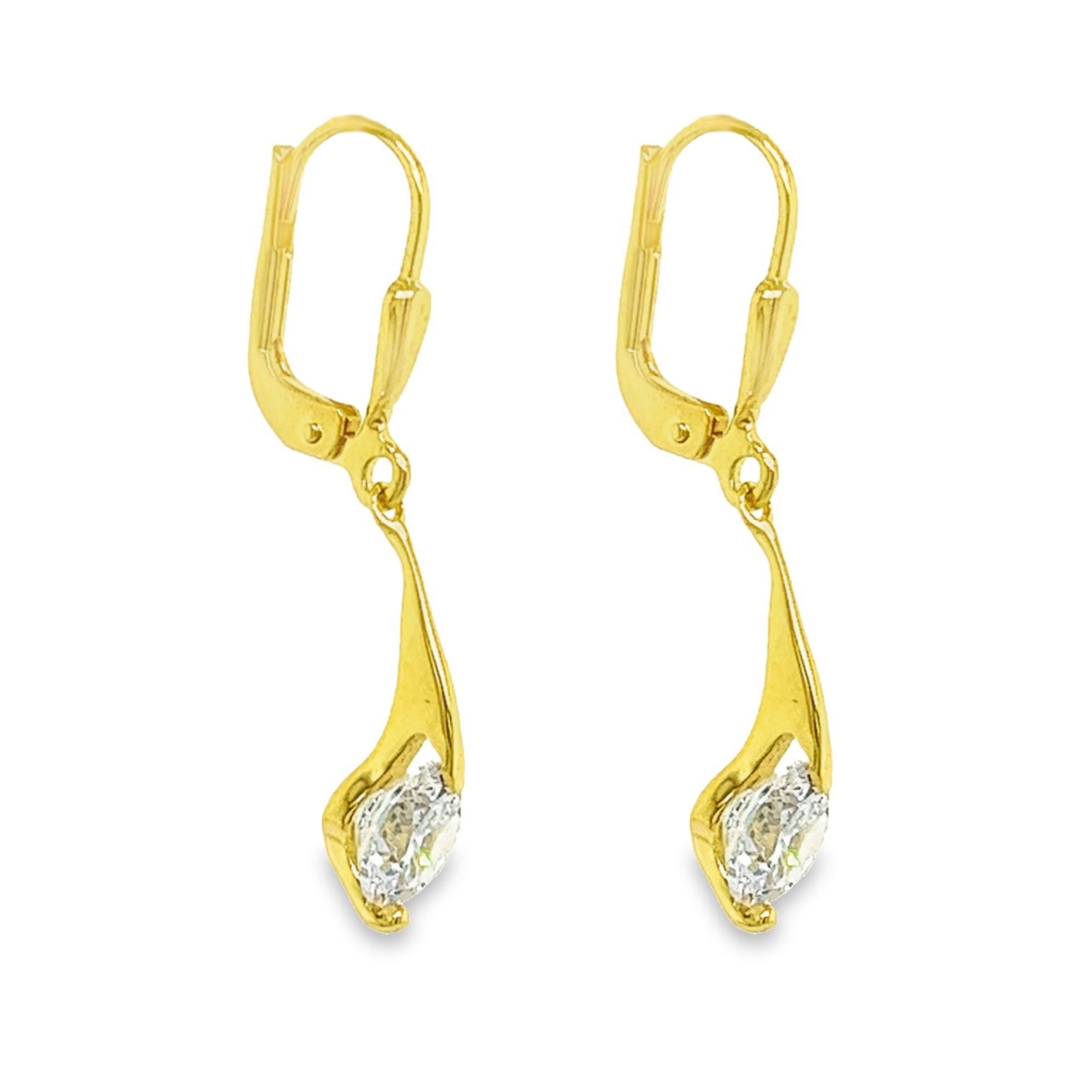 Geelgouden oorhangers met Zirkonia