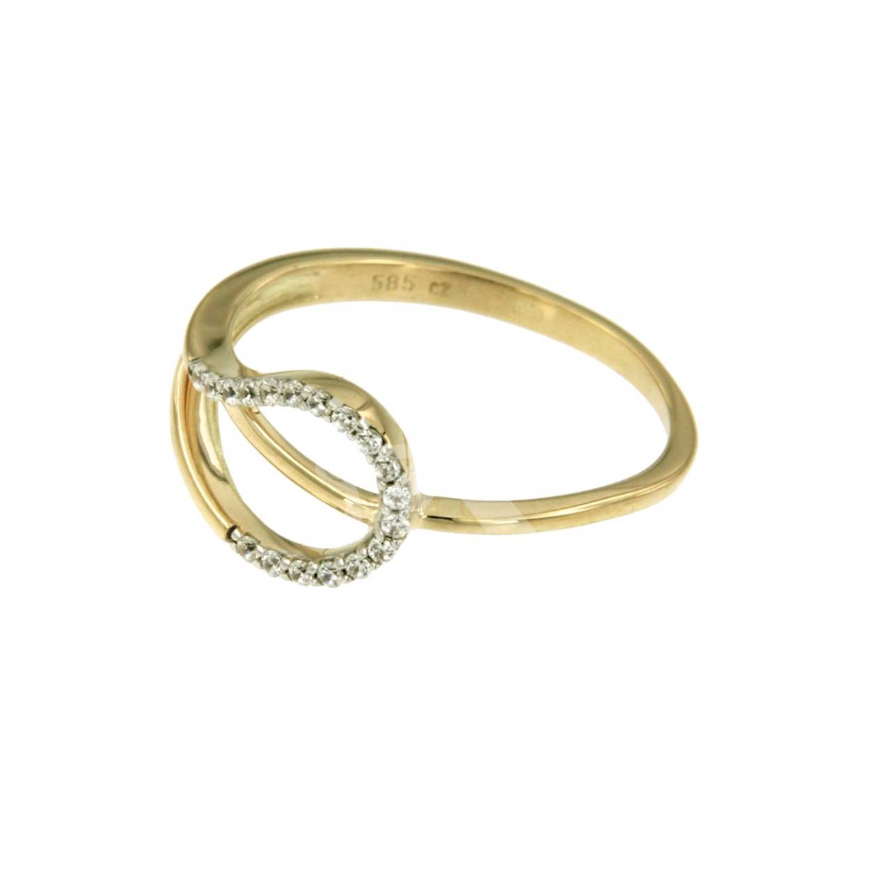 Gouden ring Zirkonia lus