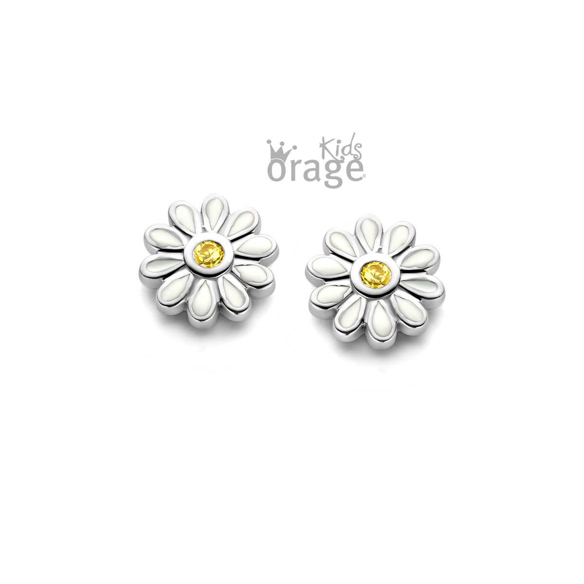 Zilveren oorstekers 'bloem wit/geel' van Orage kids
Ook verkrijgbaar als oorhangers