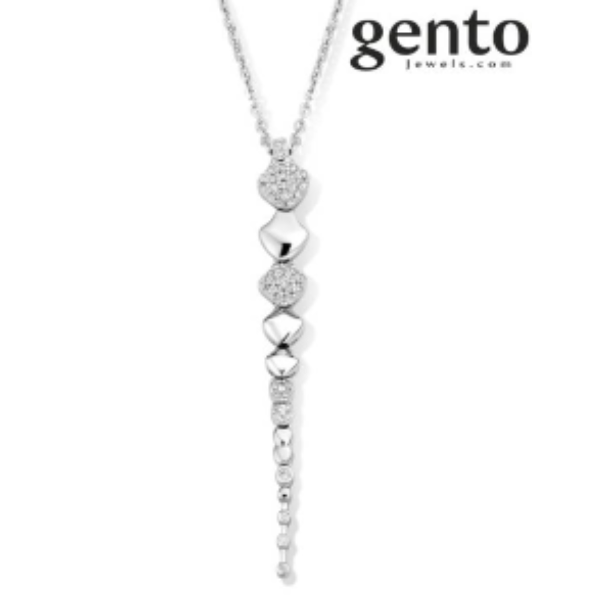 Zilveren ketting met zirconium