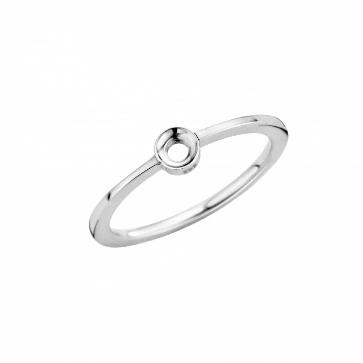 Melano twisted petite ring - zilverkleurig - dames - maat 64