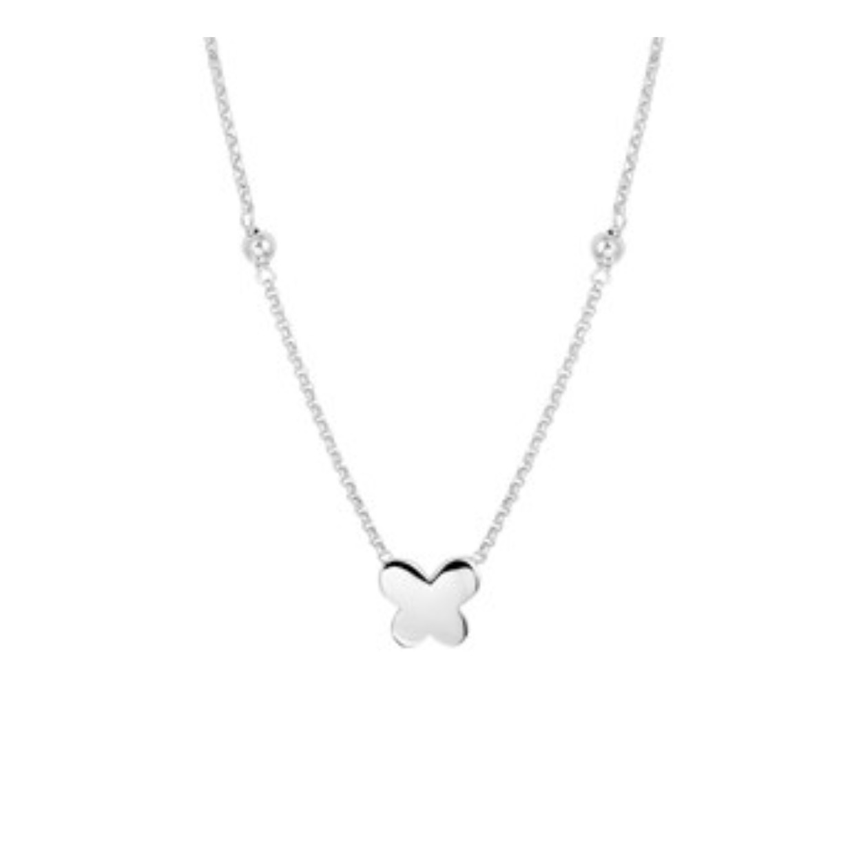Zilver collier met vlinder