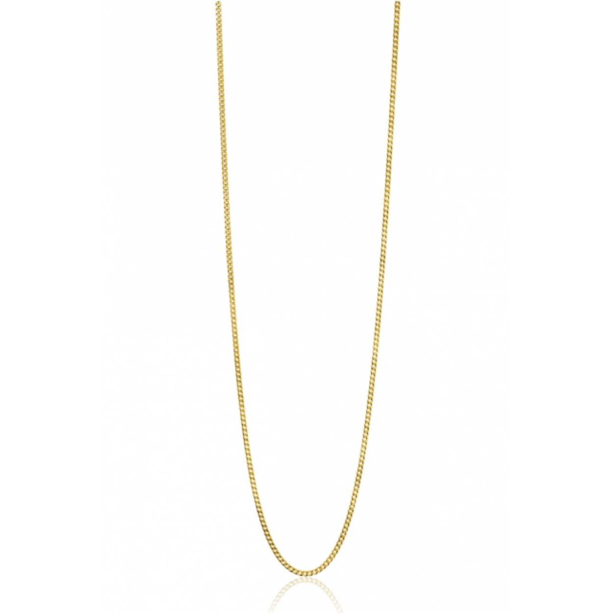 ZINZI Gold 14 karaat gouden gourmet ketting (1mm breed), de lengte is 45cm. Ideaal om je gouden hanger aan te hangen. Vervaardigd van geheel 14 karaat goud (585). En herkenbaar 'Zinzi' door het kleine gouden Zinzi hartje bij de sluiting.