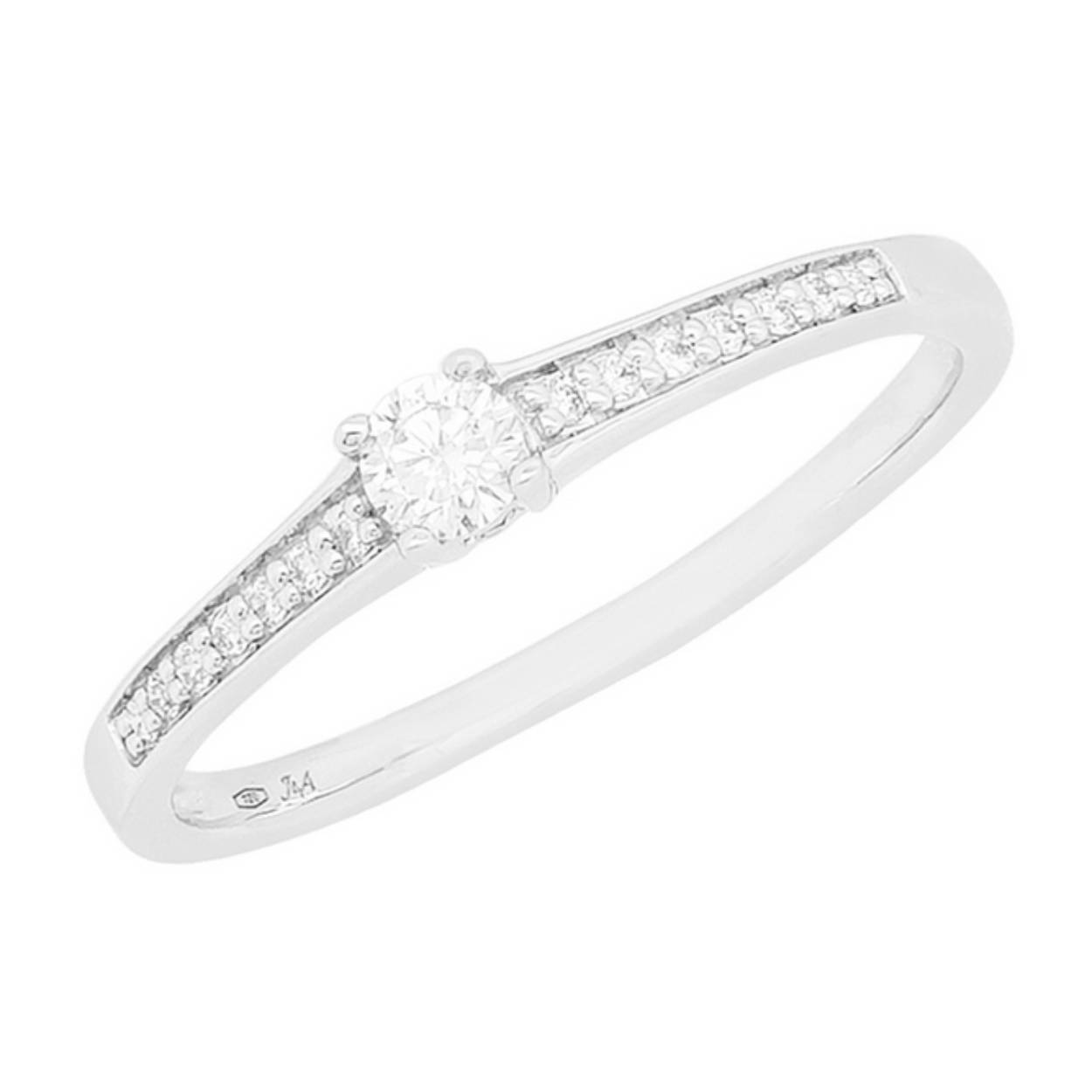 Verlovingsring geel goud 18kt met diamanten .