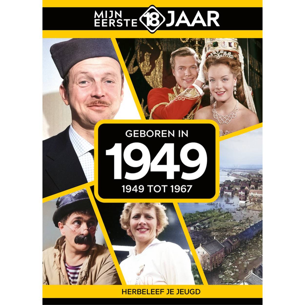 MIJN EERSTE 18 JAAR; GEBOREN IN 1949 De jaren van 1949 tot 1967 Mijn Eerste 18 Jaar is hét boek vol met ‘oh ja!’-momenten. Droom weg bij alle hoogtepunten uit jouw jeugd. Zo beleef je de meest spraakmakende momenten uit de eerste 18 jaar van jouw leven opnieuw. Aan welke hits, films en tv-programma’s heb je mooie herinneringen? Hoe was de mode toen, het straatbeeld en de rages? Welke sporthelden zijn je bijgebleven? En wat was het nieuws waar iedereen het over had? Mijn Eerste 18 Jaar staat boordevol jeugdsentiment. Met maar liefst 182 pagina’s aan kleurrijke foto’s, anekdotes en iconische beelden uit jouw jonge jaren. Ook hebben we per jaar de grootste hits voor je verzameld. Scan de code en beluister jouw hits. Begin met bladeren en herbeleef je jeugd!