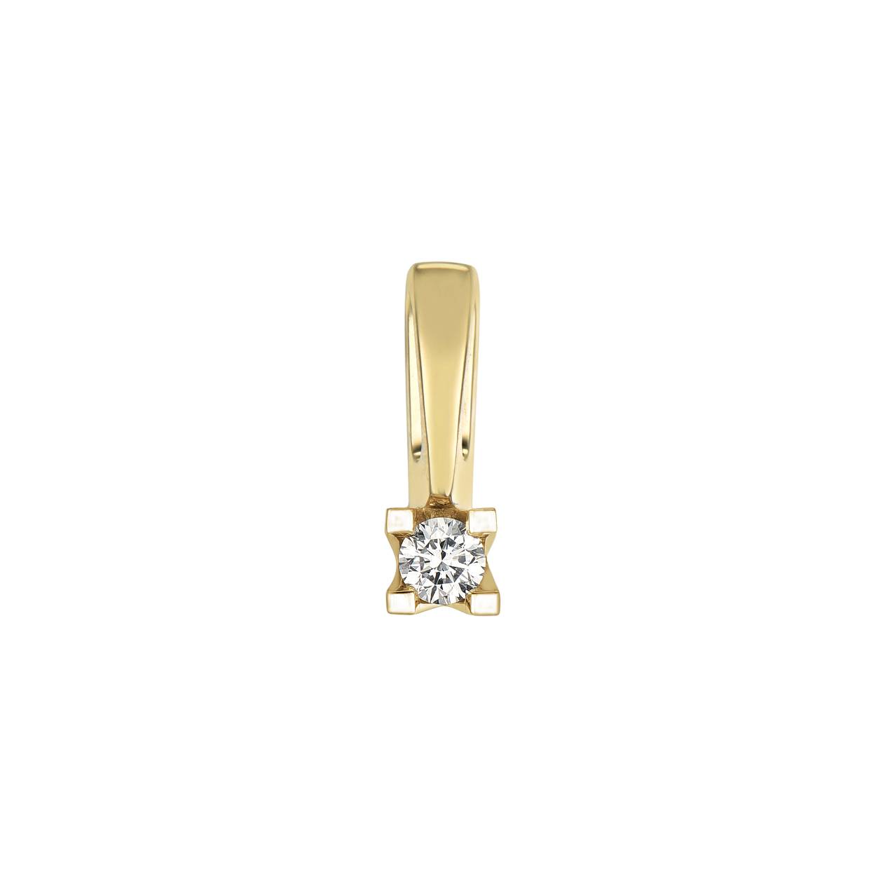 Geel met witgouden hanger bezet met diamant 0.05crt H/VS