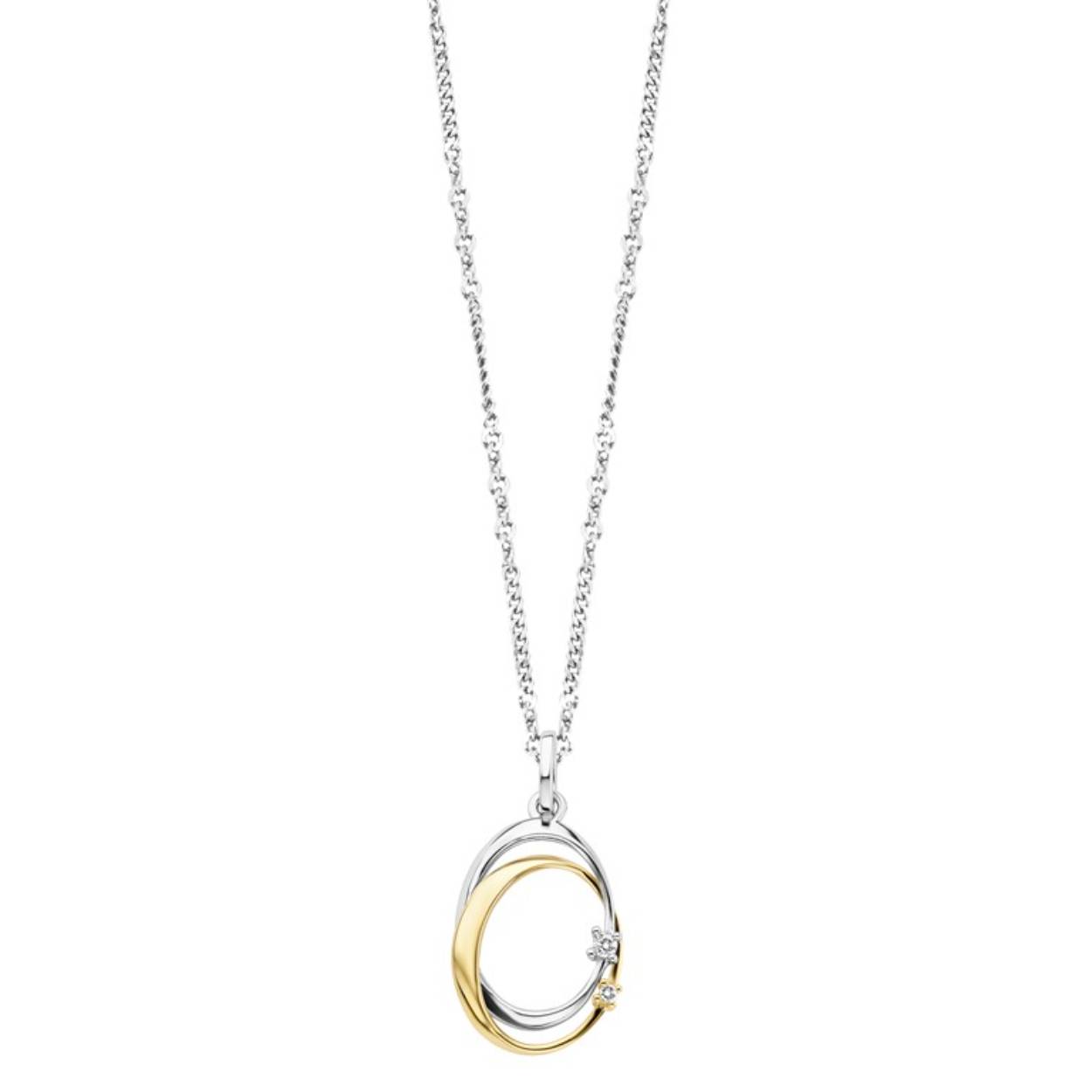 Bicolor (goud/zilverkleurige) hanger in 18 kt goud met briljant: 0,03 ct
Ketting exclusief
Bijhorende oorbellen en ring ook verkrijgbaar
De prijs kan variëren naargelang de goudprijs