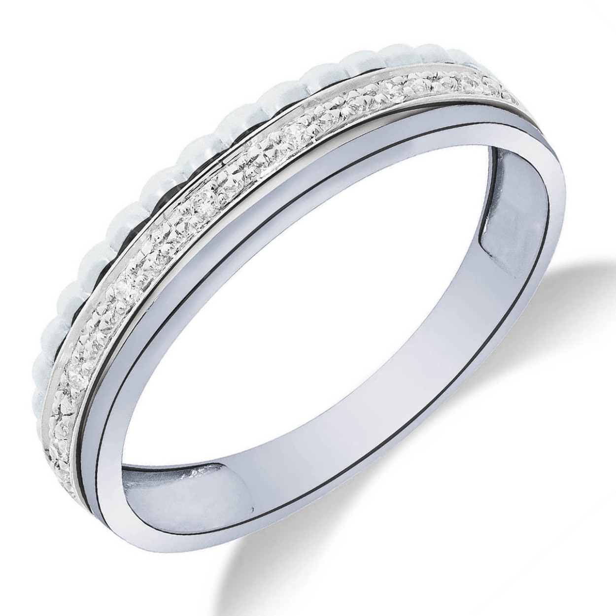 14 Krt WGD Ring 7-0.04 Crt H SI Diamant