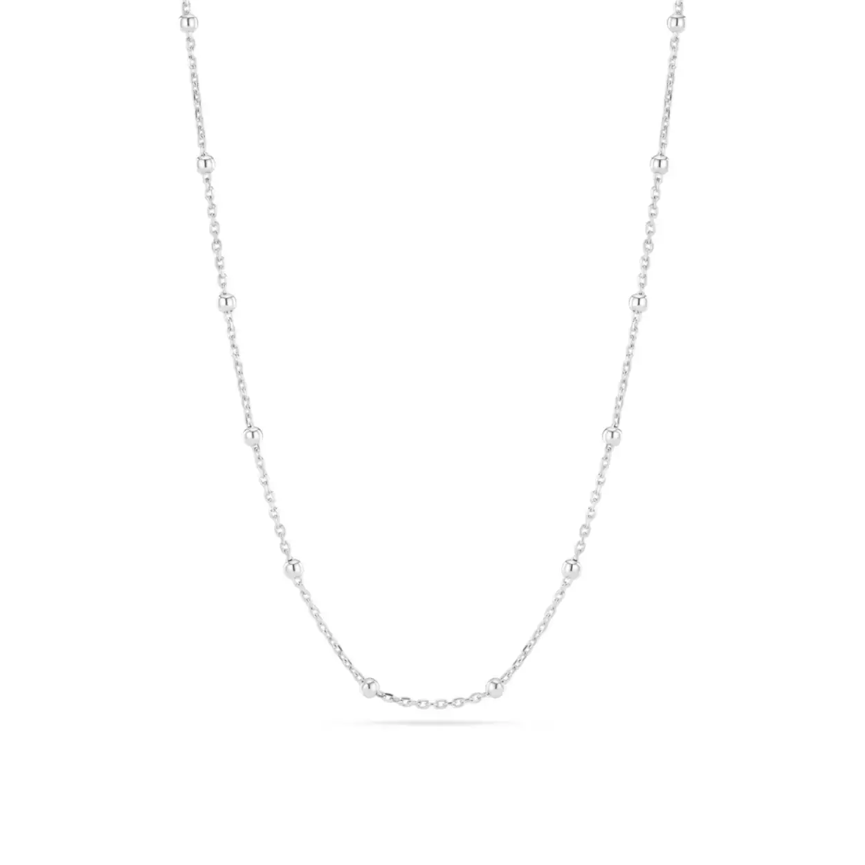 NECKLACE SFERE RHODIUM PLATED.