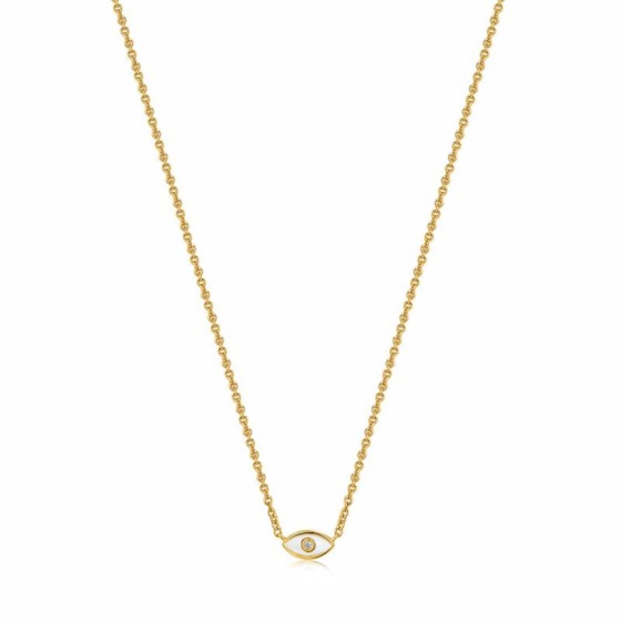 Zilver verguld collier van het trendy merk Ania Haie. Maak de set af met de bijpassende oorstekers.