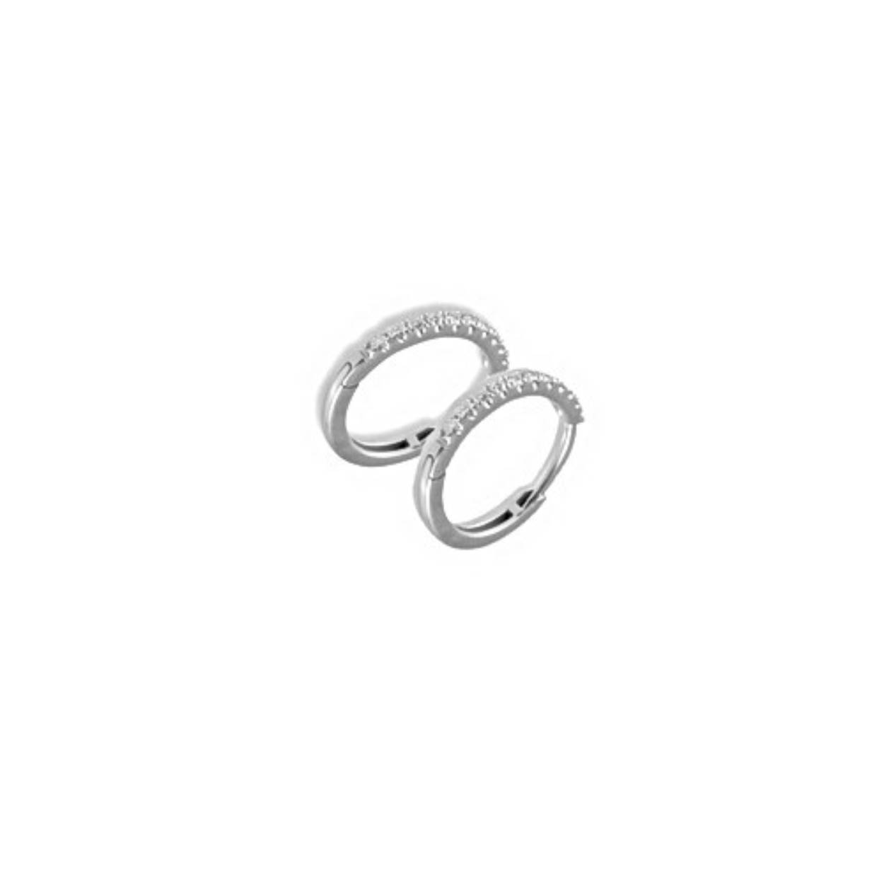 Witgouden creolen 18Kt met diamant