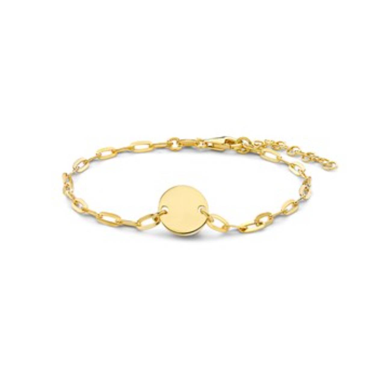 Gold Plated armband met rondje 19 cm
