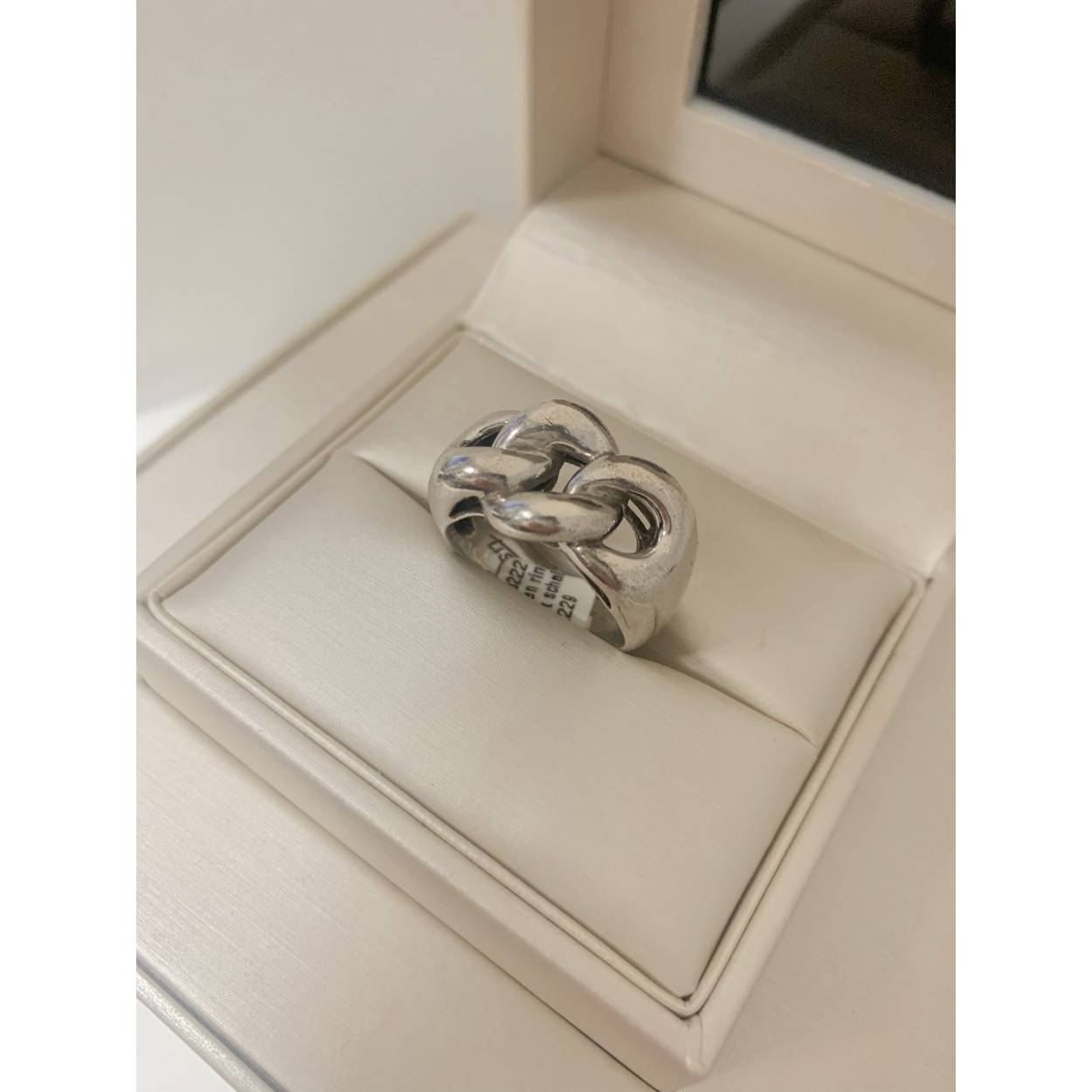 VINTAGE zilveren ring met gourmet schakel