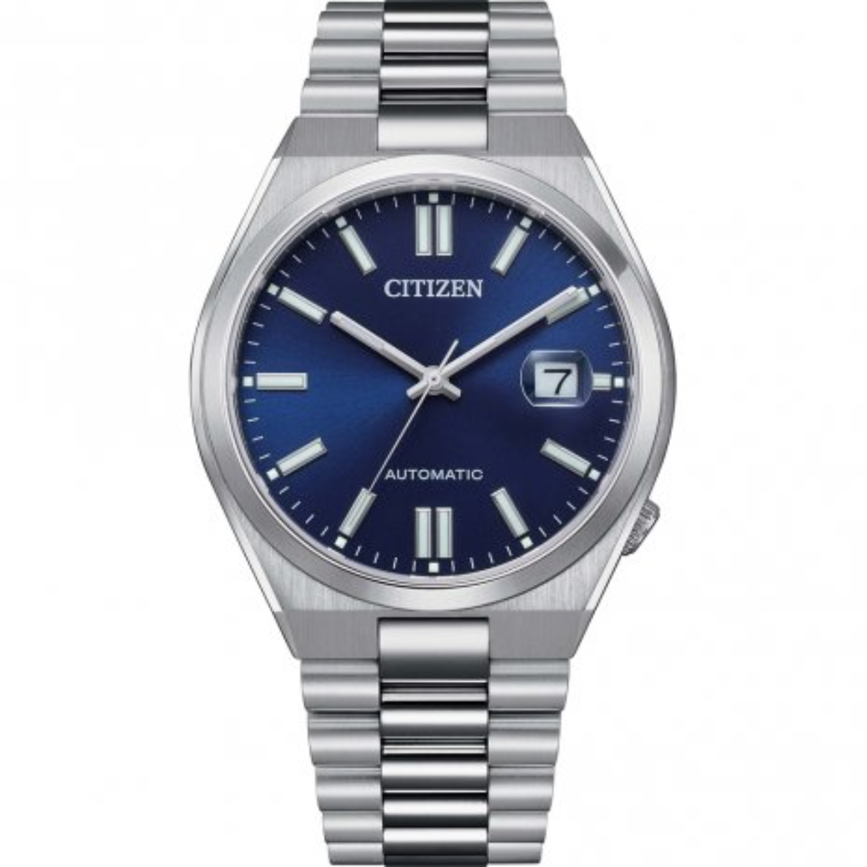 Citizen horloge model NJ0150-81L, automatisch uurwerk en blauwe wijzerplaat. Kast diameter 40mm.