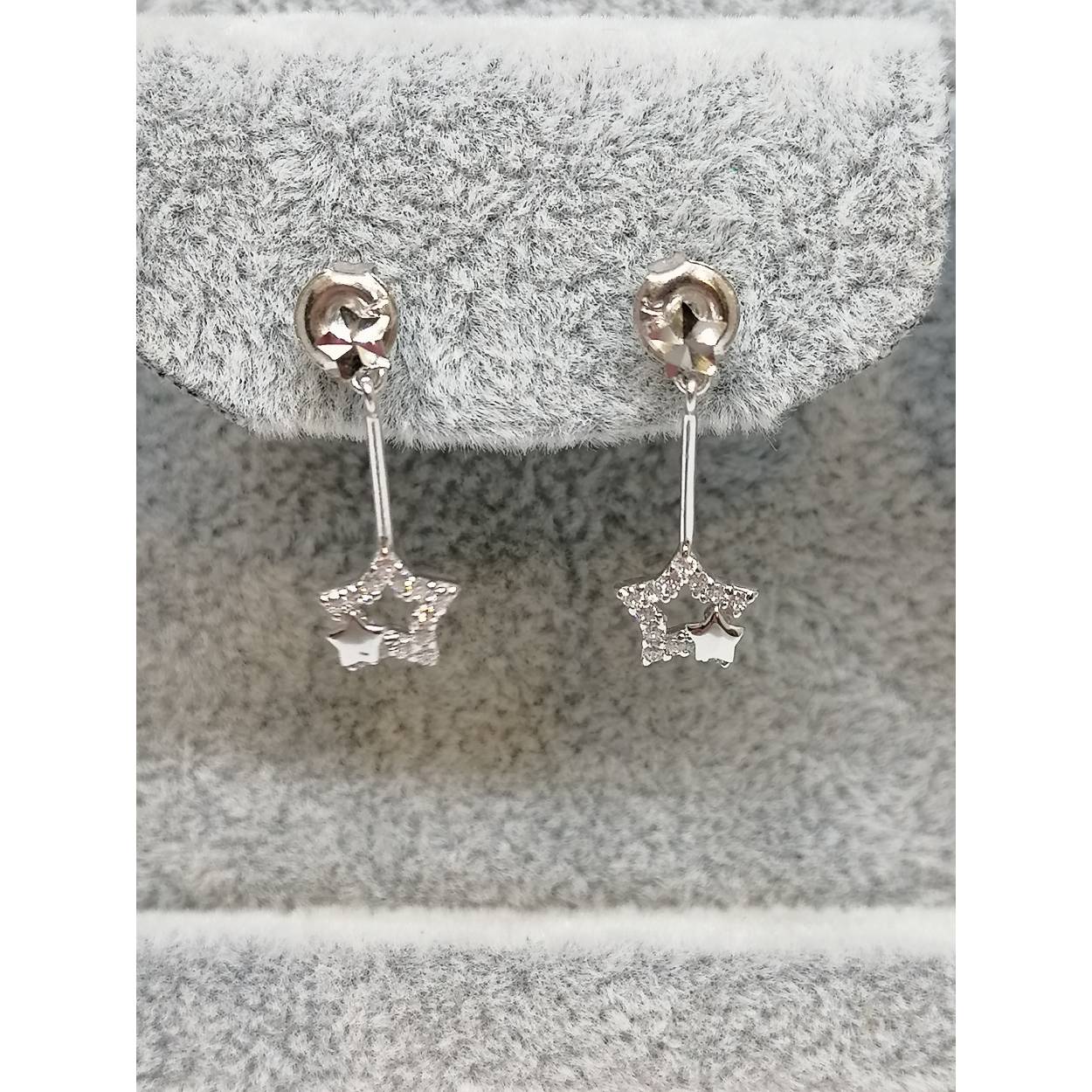 witgoud oorbellen 18k met stenen