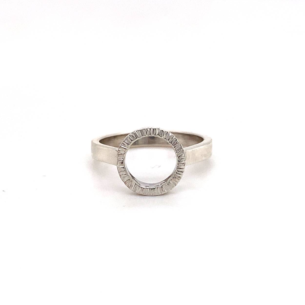 zilver ring hamerslag rondje