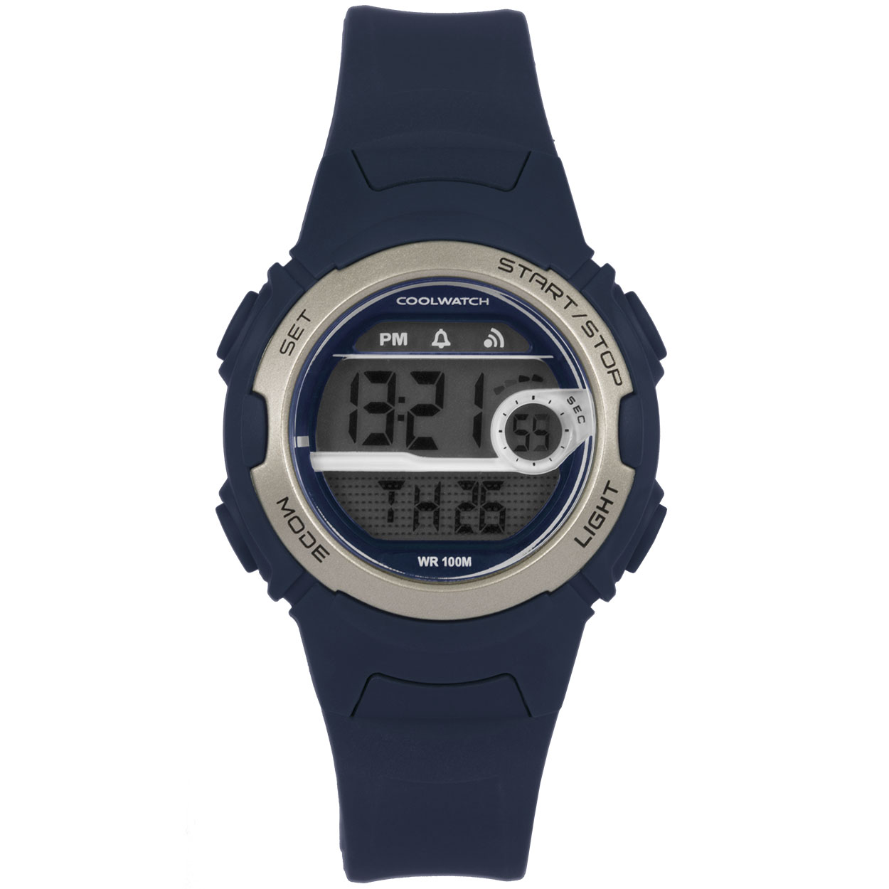 Coolwatch horloge CW.342 jongens digitaal kunststof 10 ATM 

Algemeen
Geslacht: jongens/meisjes
Model: CW.342

Voordelen
- band plastic/silicone blauw
- draagcomfort door licht gewicht
- boven gem. waterdicht: zwemmen/duiken
- digitale tijdsweergave
- duidelijke tijdsweergave
- maat kast 34mm (breedte) 12,9mm (dikte)