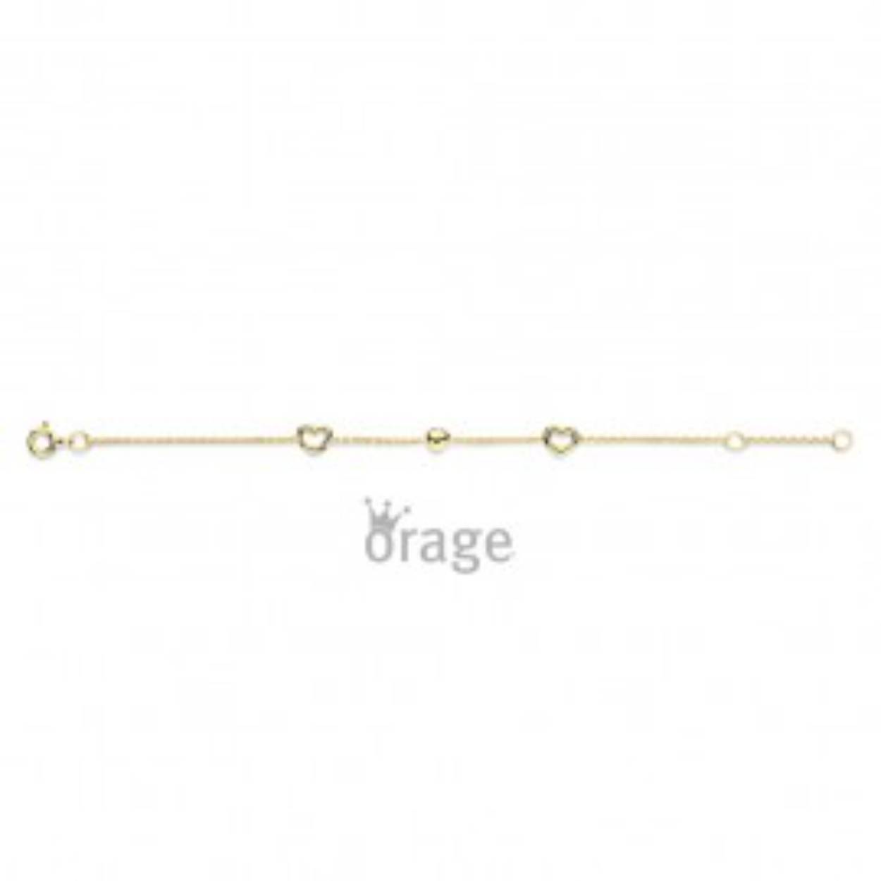 Orage Kids armband hartjes goud 9k.