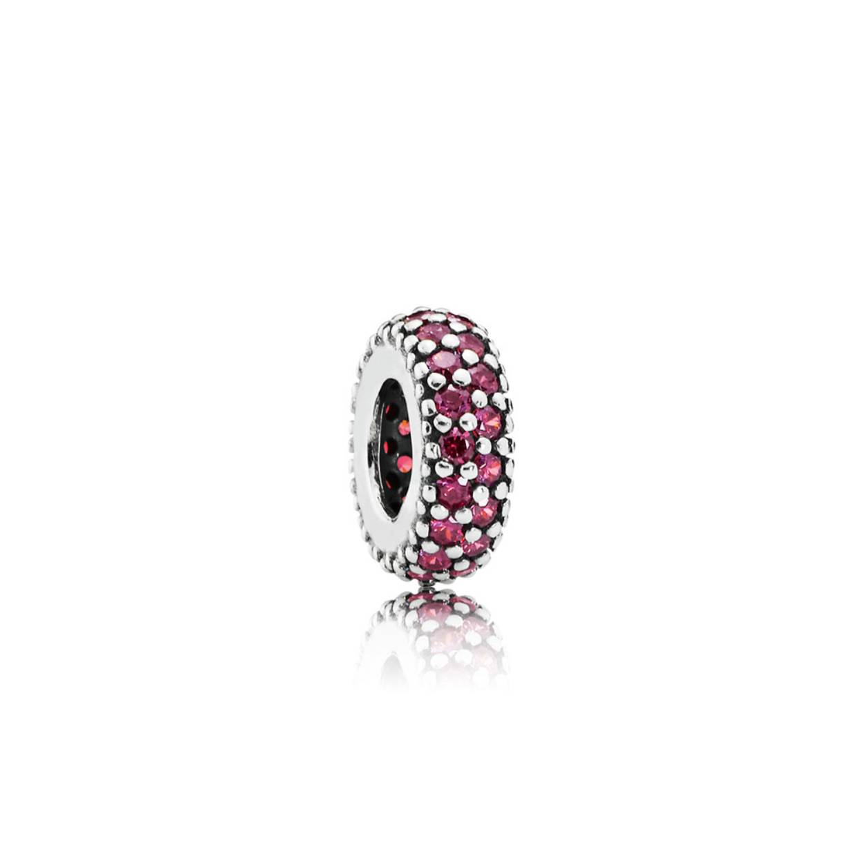 Pandora Spacer zilver zirconia rood