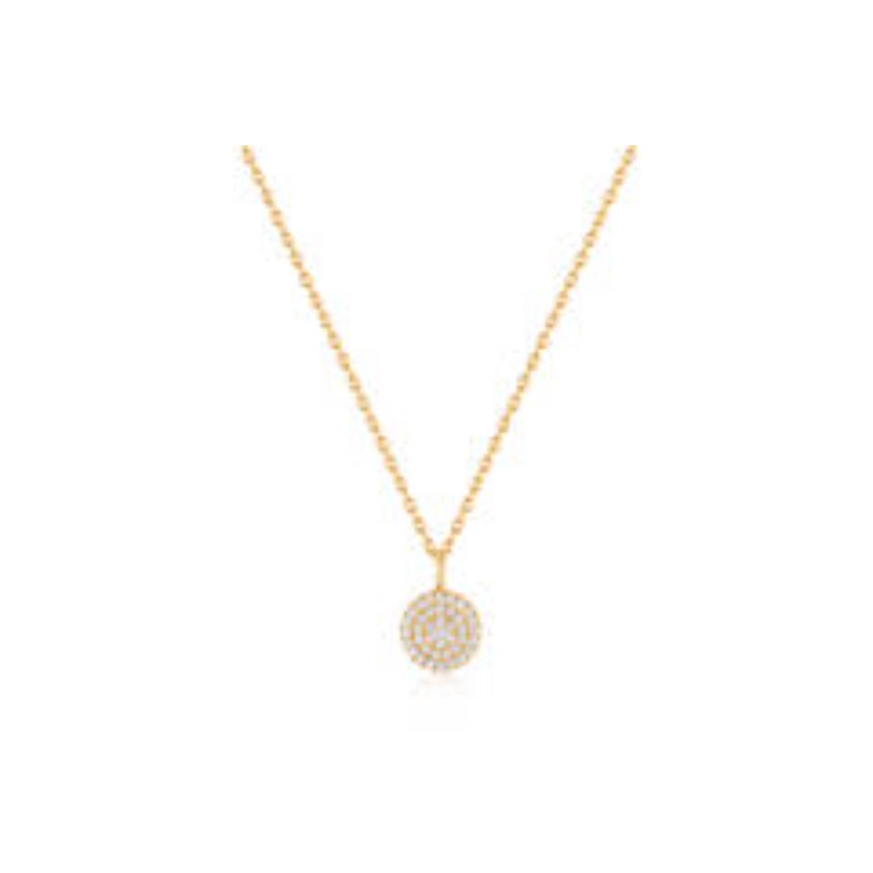 Glam Disc Pendant Necklace zilver verguld