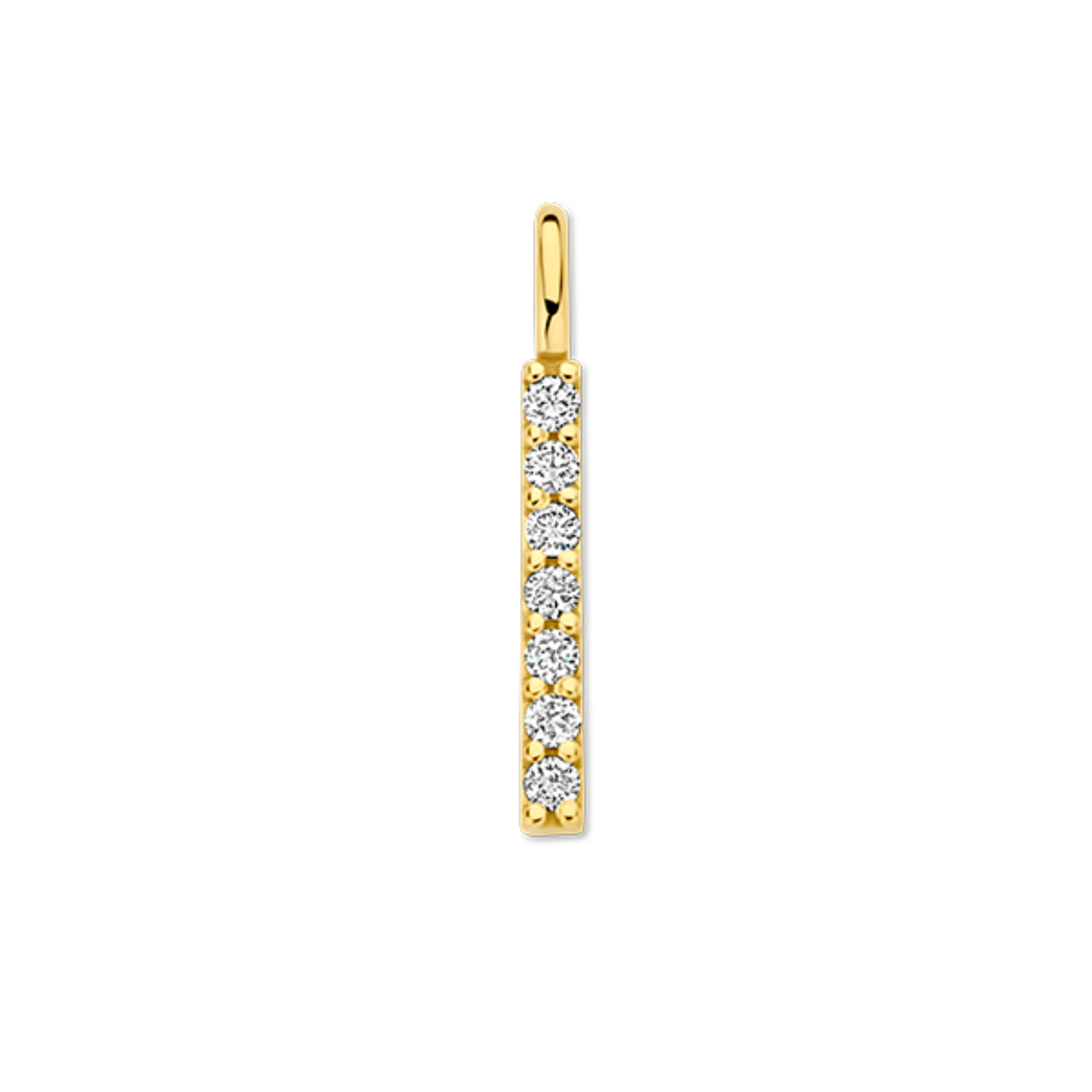 14kt. Geelgouden MiniOro diamondbar tag wit 0.07crt