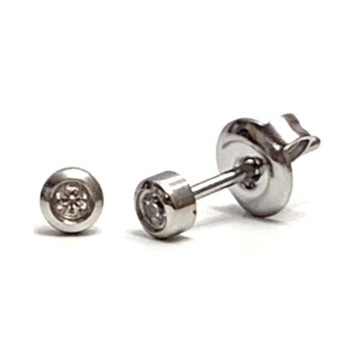 Staal oorknop met zirkonia - 4.5 mm