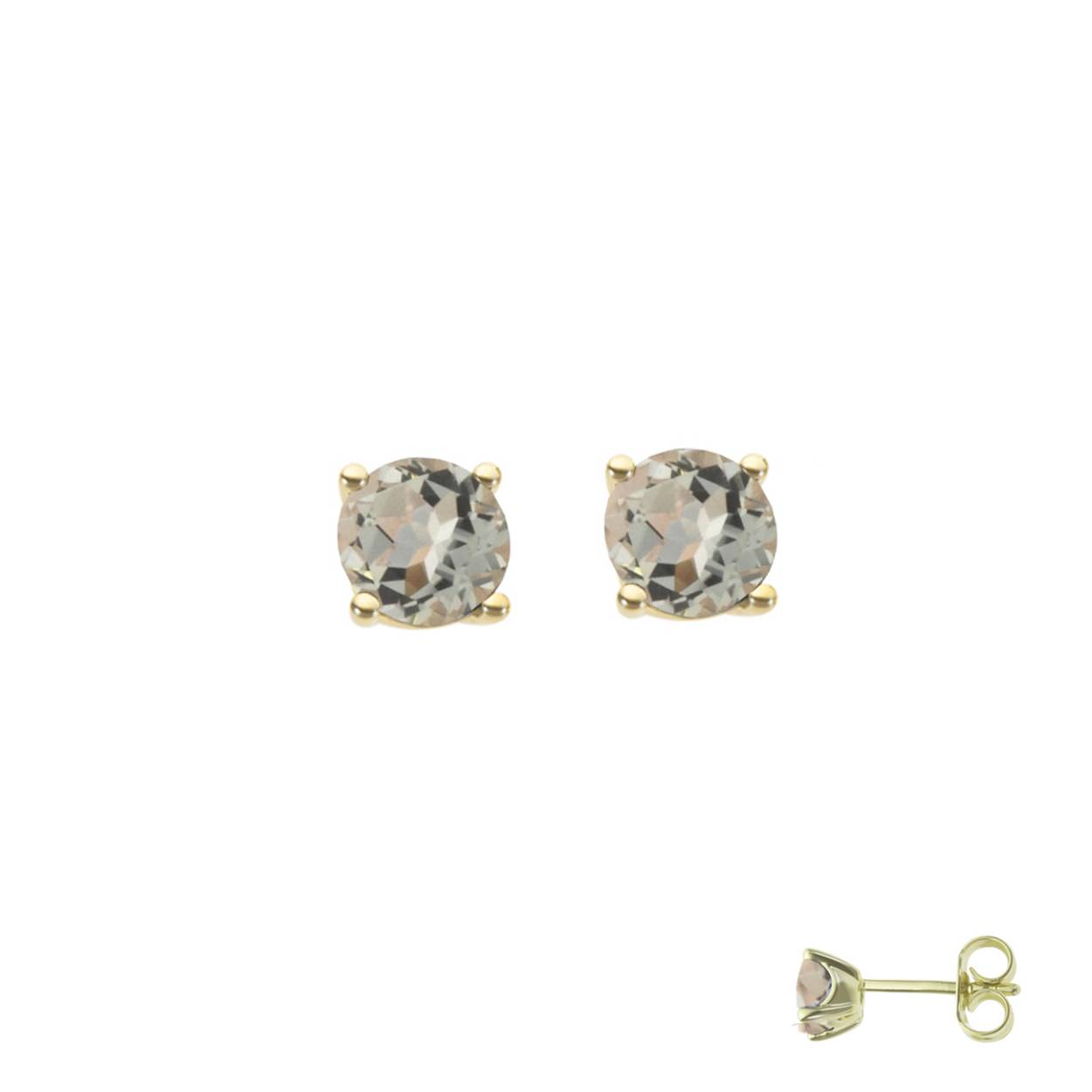 Naiomy Gold oorstekers goud 18k Prasioliet