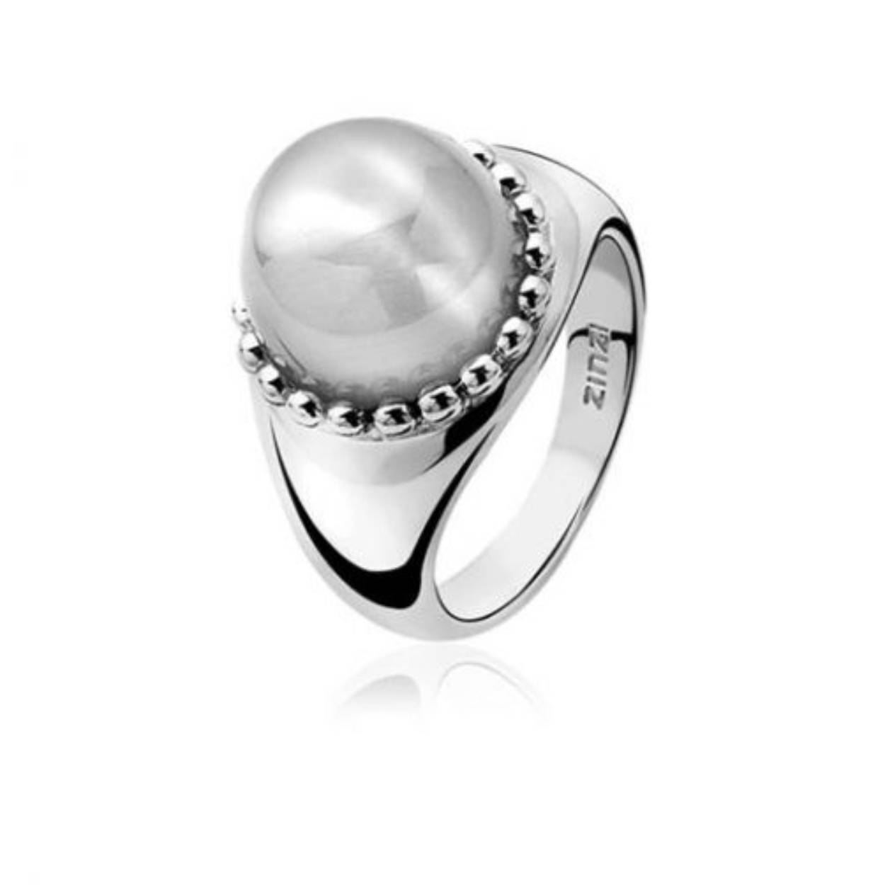 ZINZI zilveren ring grijs