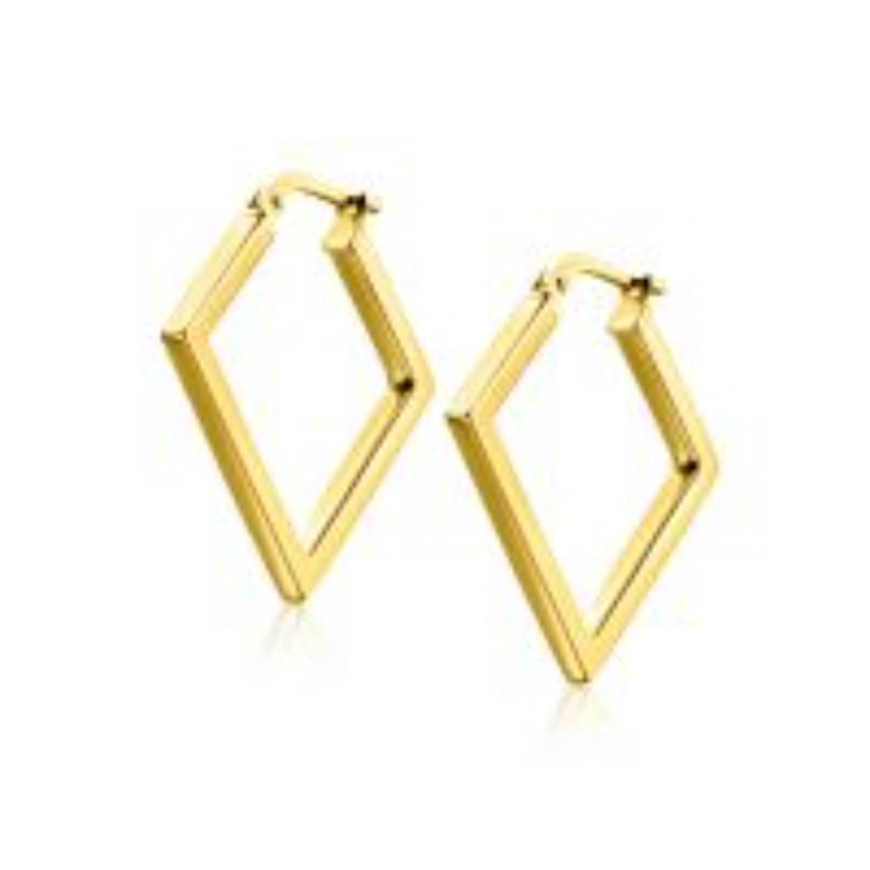 oorringen gold plated vierkante vorm